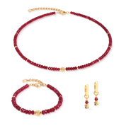 Bracciale Hammered Cube Ruby Oro