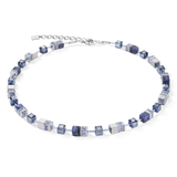 Collana GeoCUBE® sodalita ed ematite blu