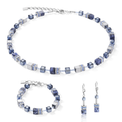 Orecchini GeoCUBE® sodalita ed ematite blu