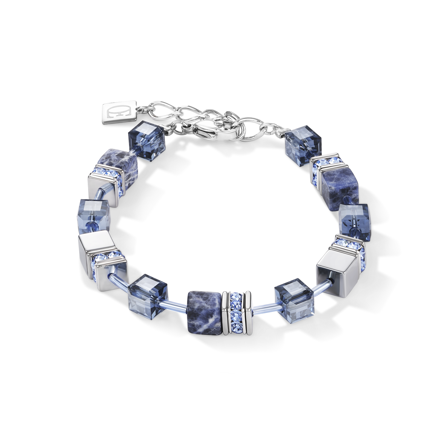 Braccialetto GeoCUBE® sodalita ed ematite blu