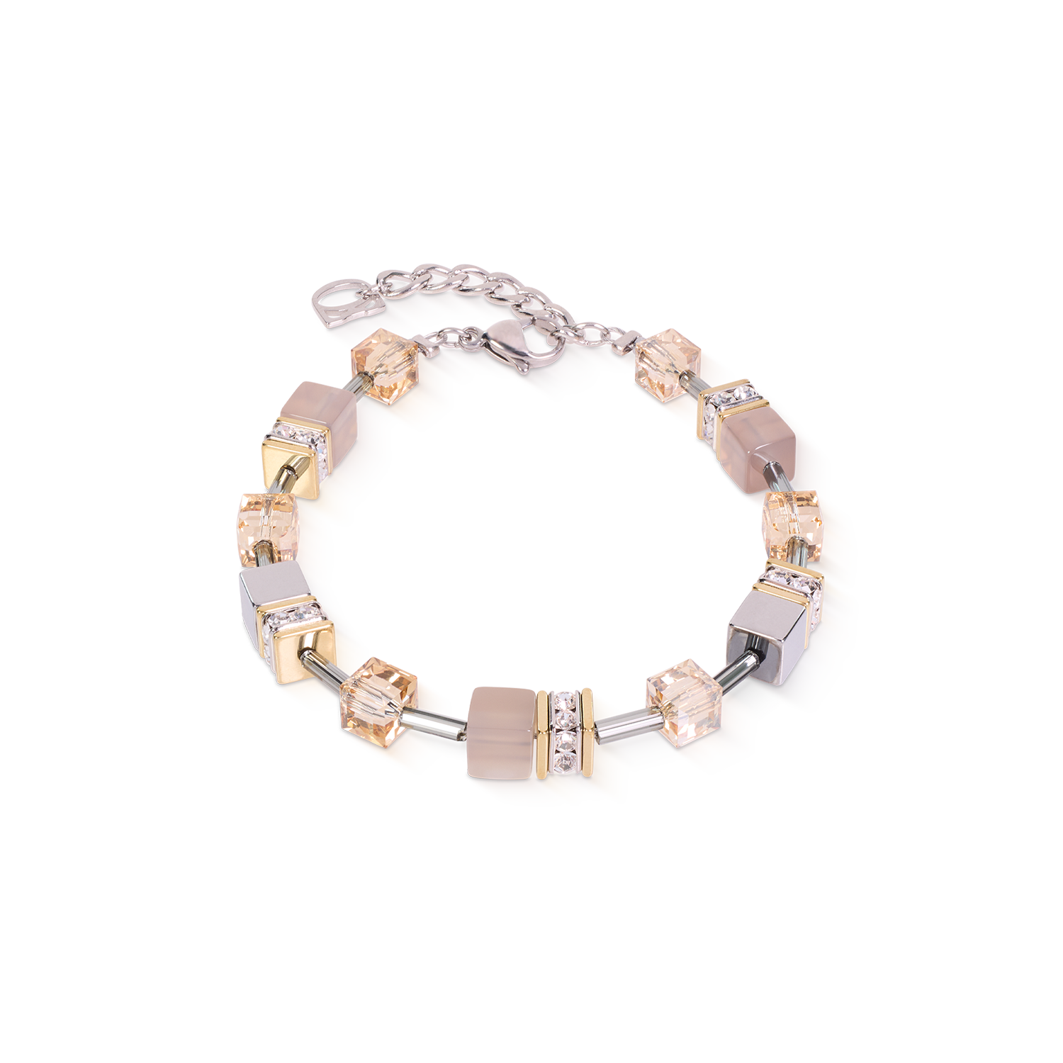 Bracciale GeoCUBE® Agata & Ematite grigio-oro