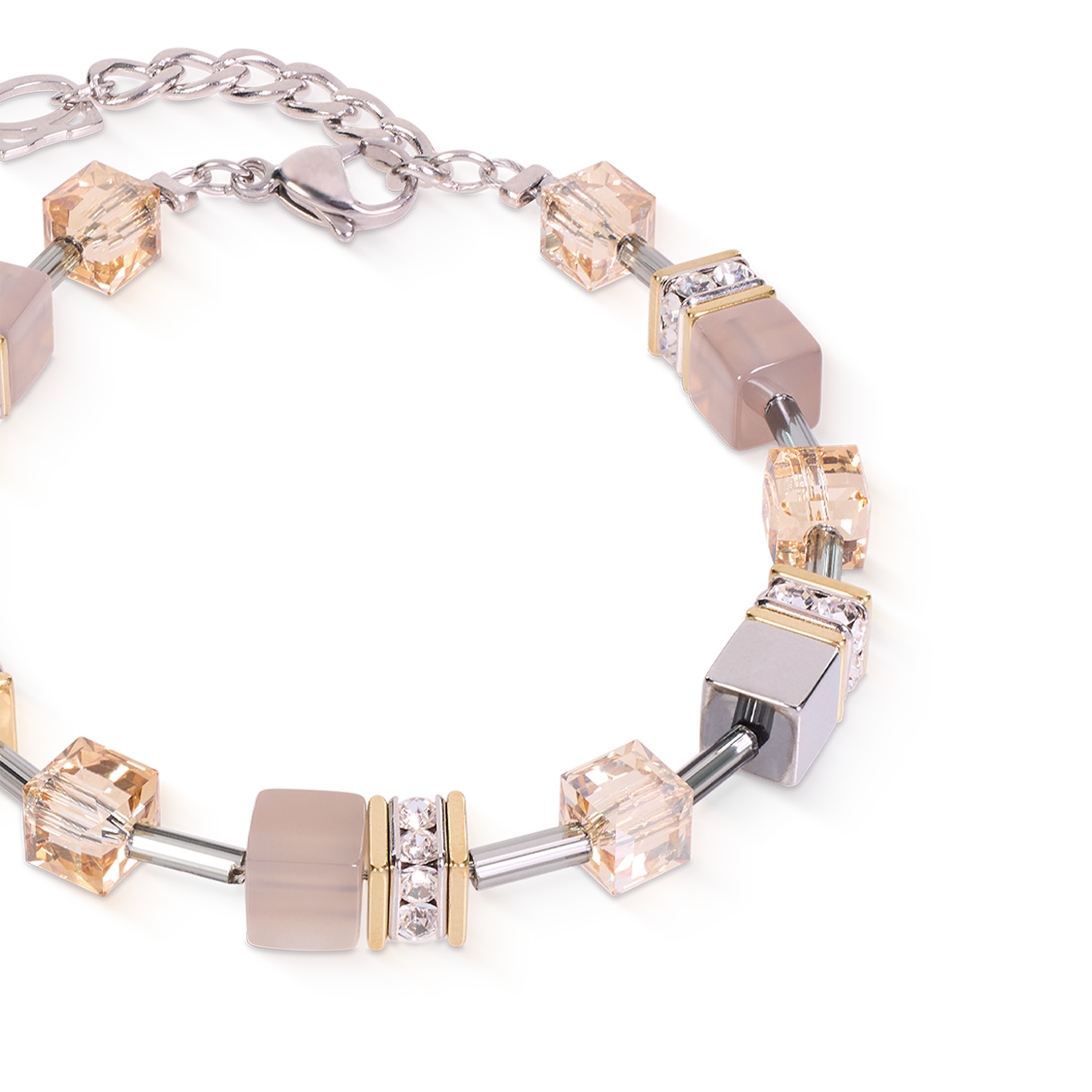 Bracciale GeoCUBE® Agata & Ematite grigio-oro