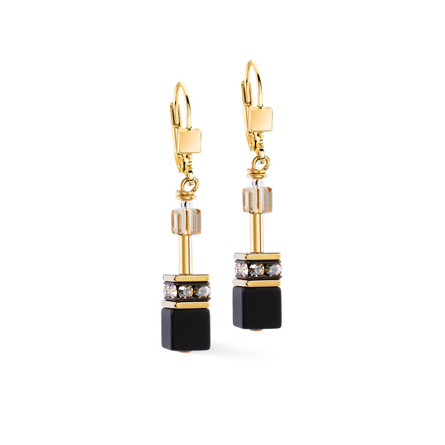 Orecchini GeoCUBE® onice nero-oro