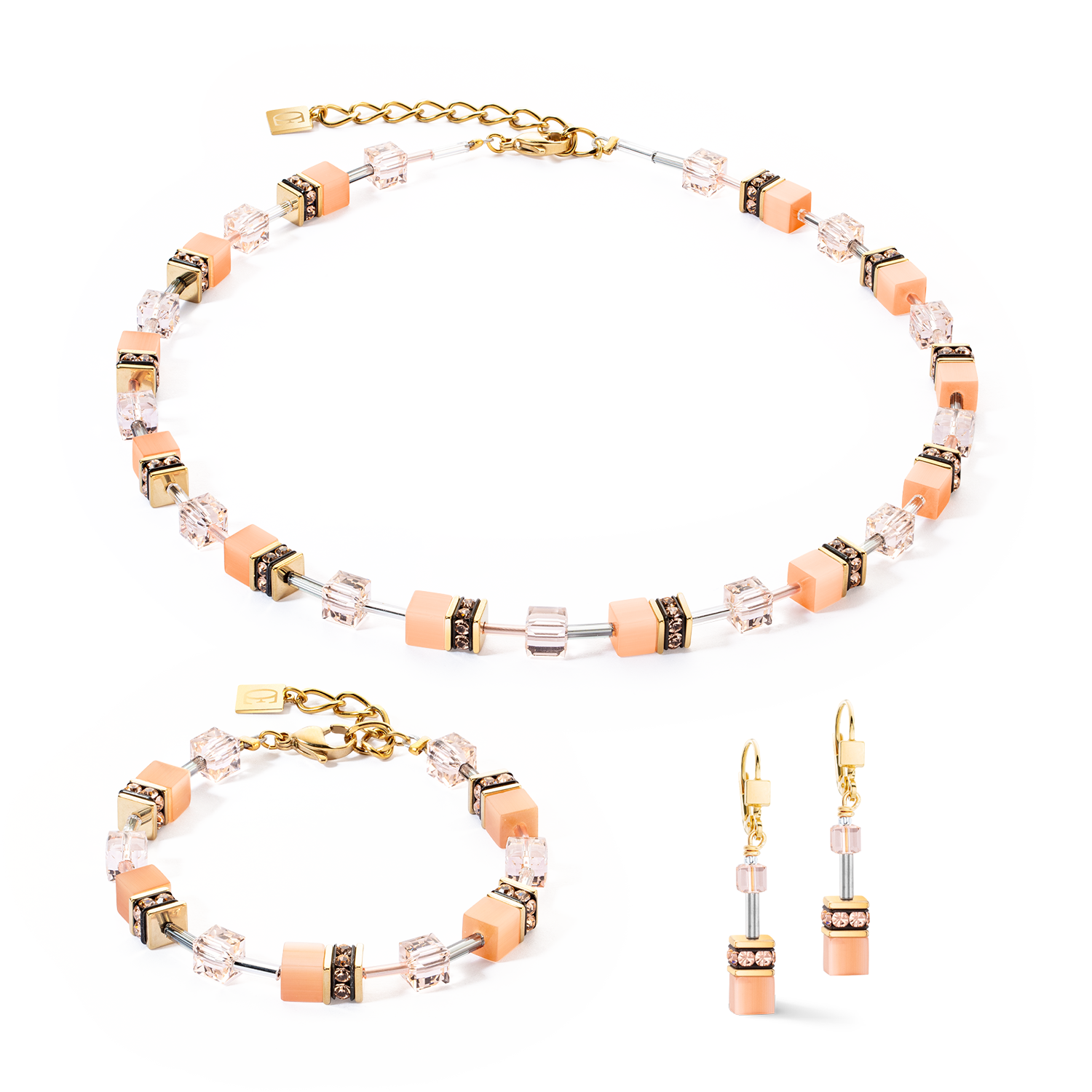 Collana GeoCUBE® Iconic Mono Oro Apricot Crush