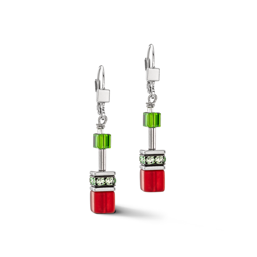 Orecchini GeoCUBE® Iconic rosso-verde