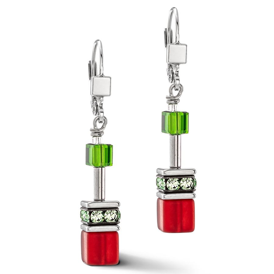Orecchini GeoCUBE® Iconic rosso-verde