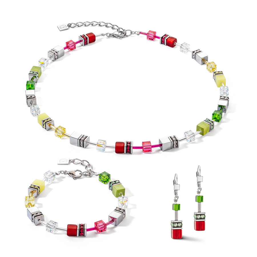 Orecchini GeoCUBE® Iconic rosso-verde
