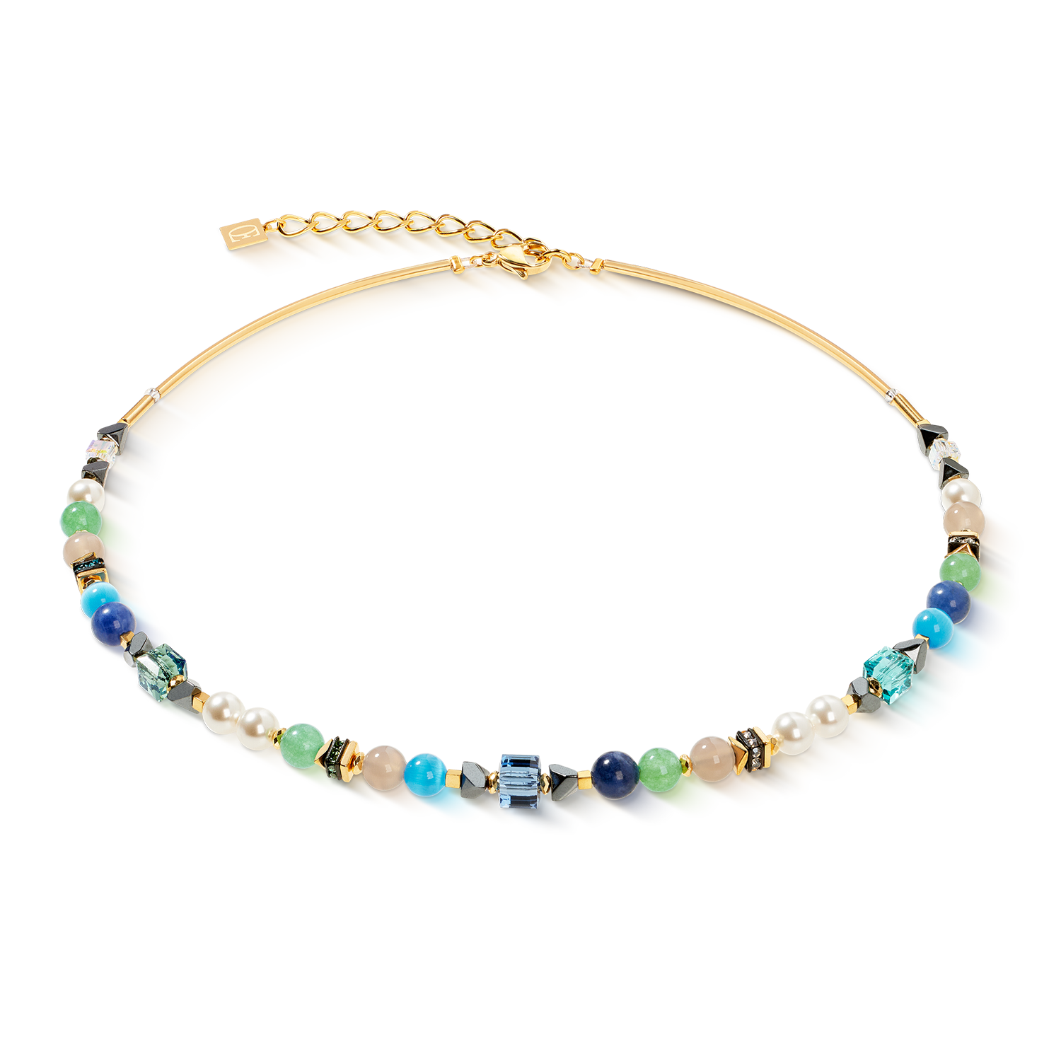 Collana Precious Shape Mix verde-turchese