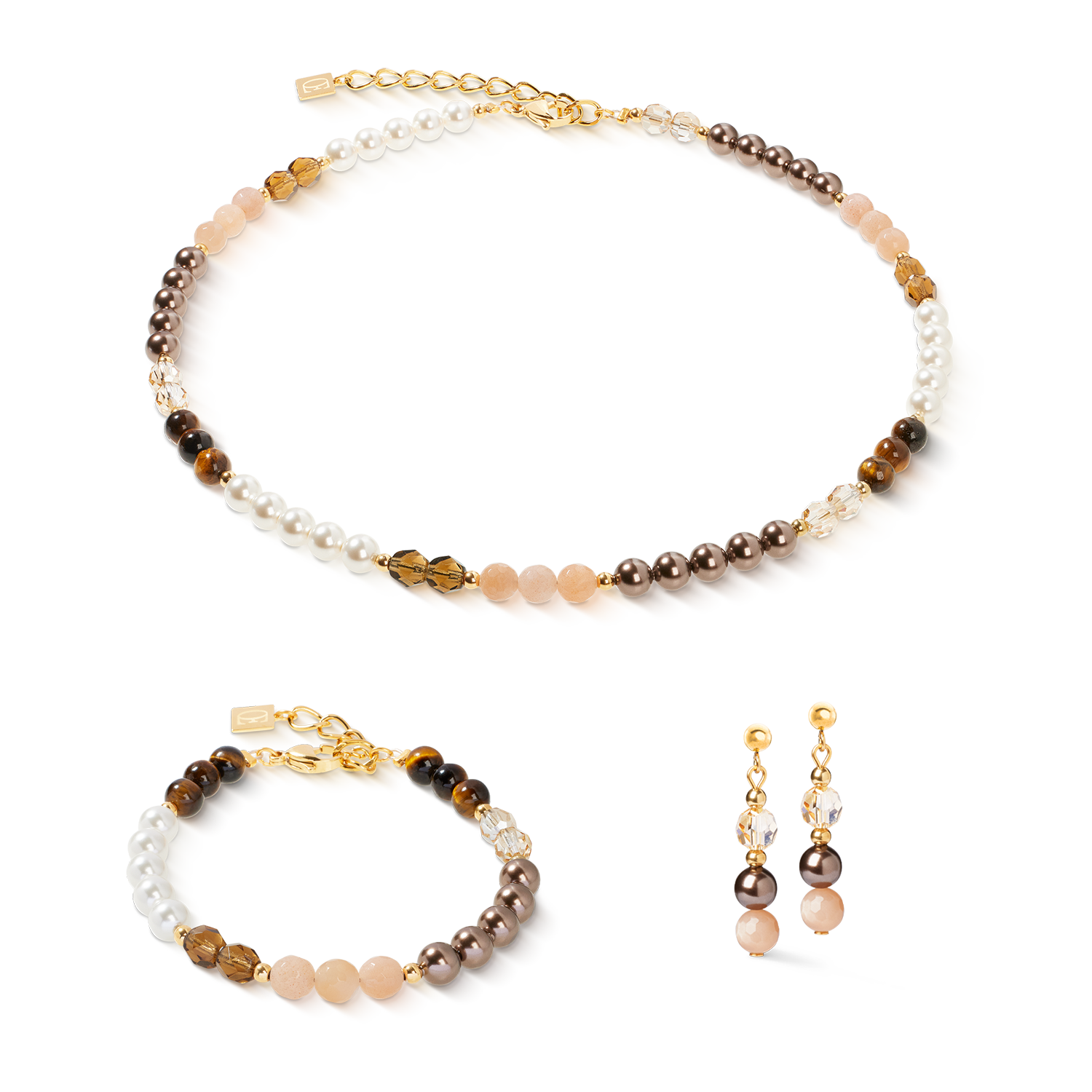 Orecchini Precious Elysia oro-marrone