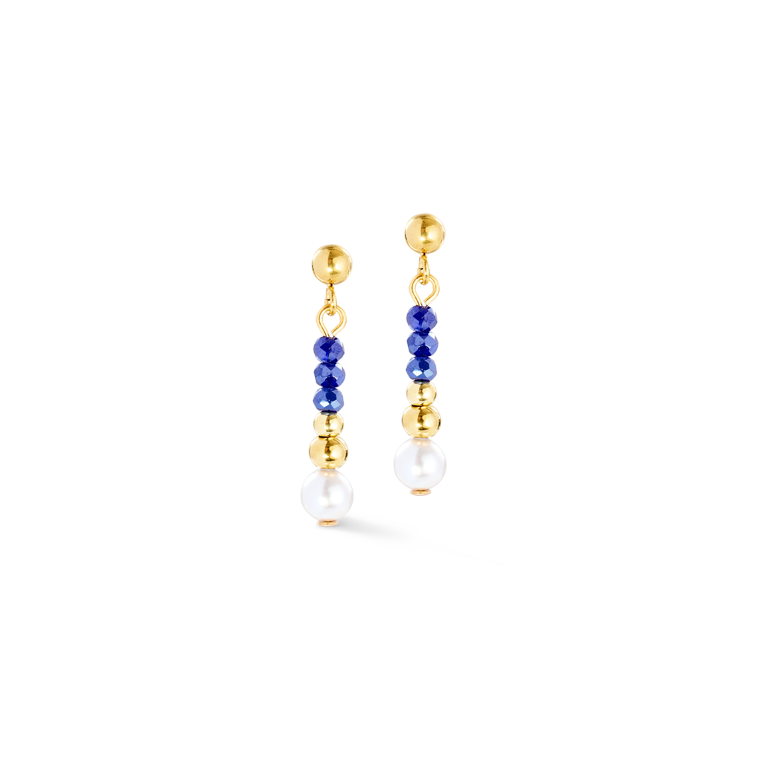 Orecchini Pearl Line oro-blu
