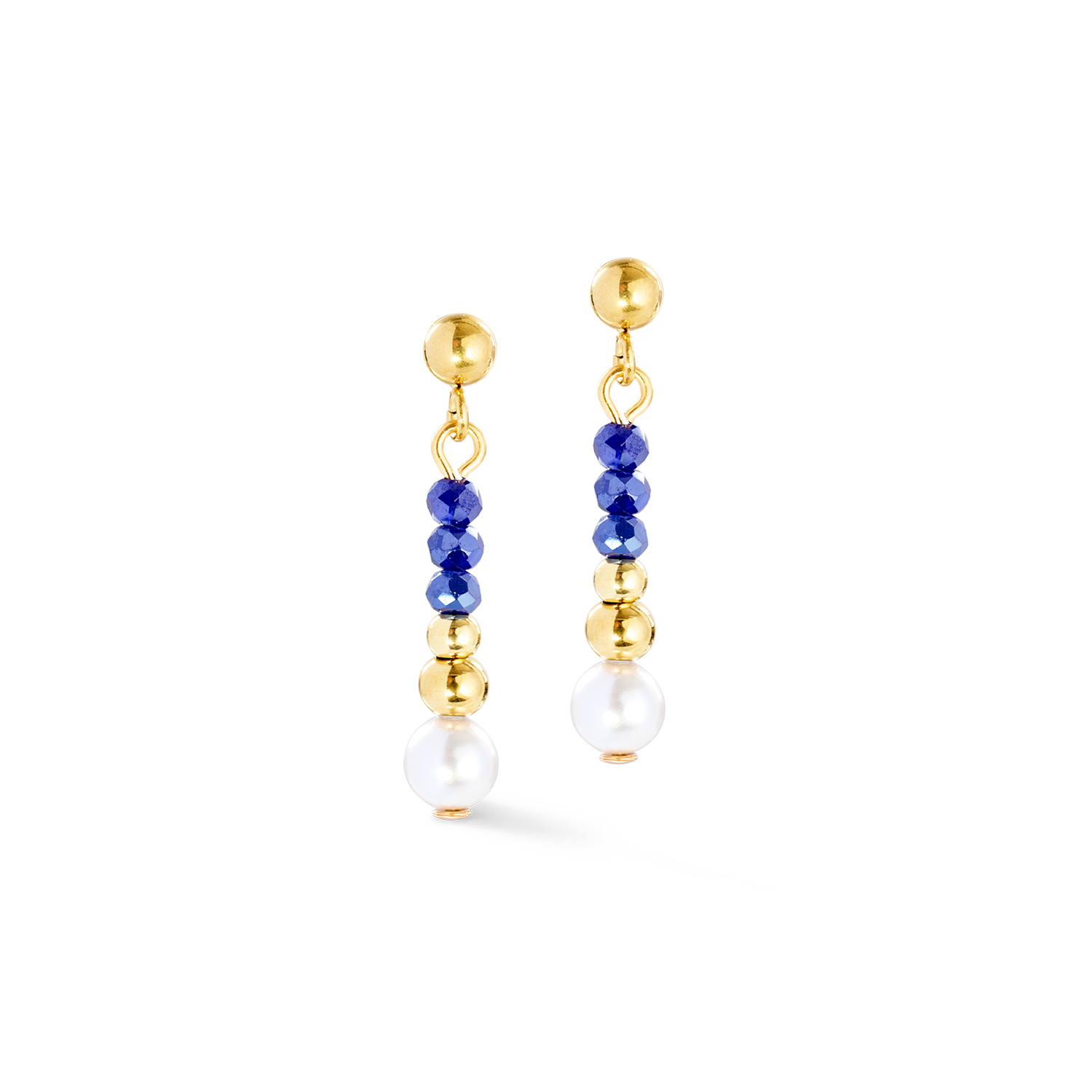Orecchini Pearl Line oro-blu