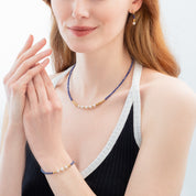 Orecchini Pearl Line oro-blu