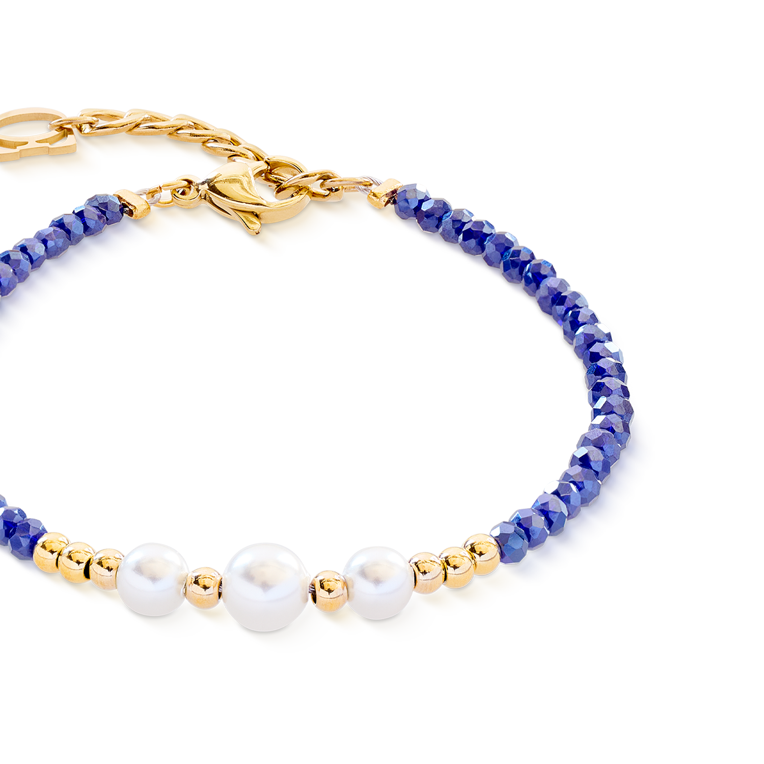 Bracciale Pearl Line oro-blu