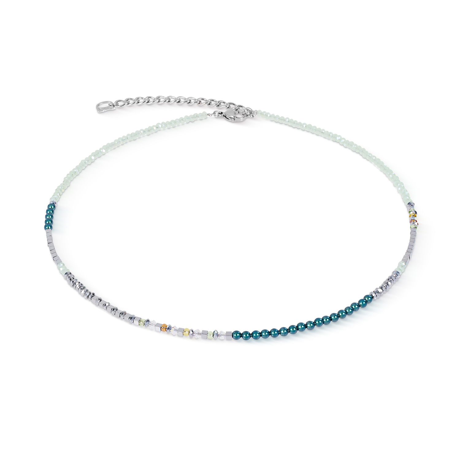 Collana Fusion Offset Graphic verde-petrolio