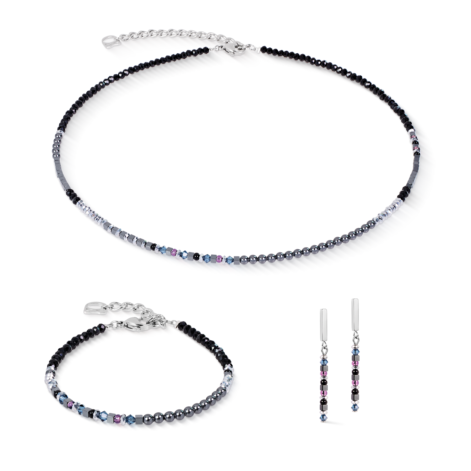 Bracciale Fusion Offset Graphic grigio-nero
