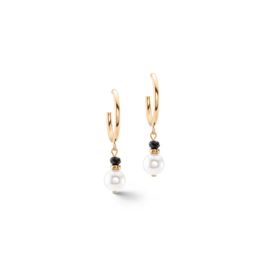 Orecchini a cerchio Princess Pearls Trinity oro