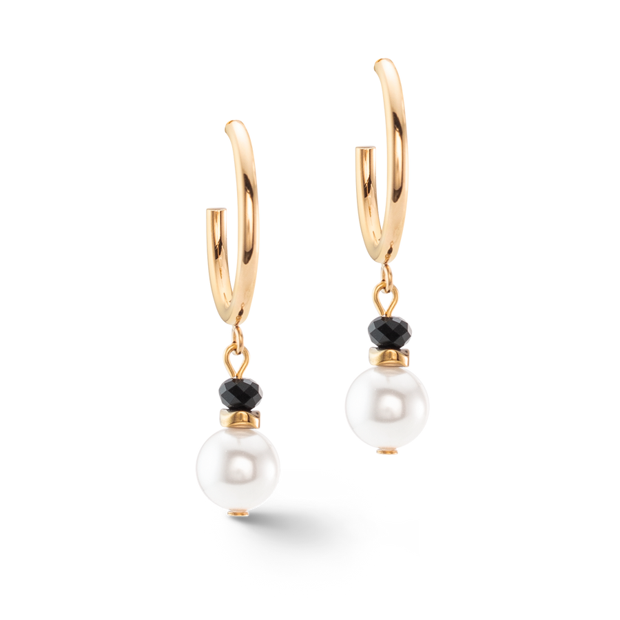 Orecchini a cerchio Princess Pearls Trinity oro
