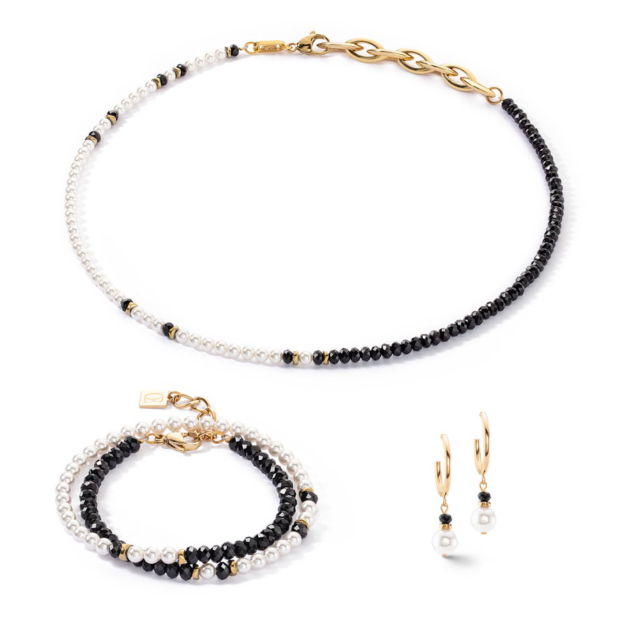 Orecchini a cerchio Princess Pearls Trinity oro