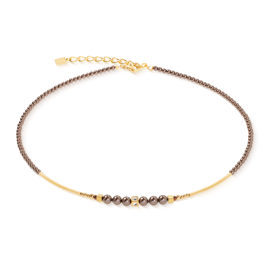 Collana Shimmering Princess Pearls oro-marrone