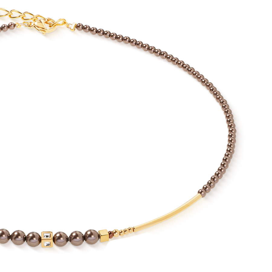 Collana Shimmering Princess Pearls oro-marrone