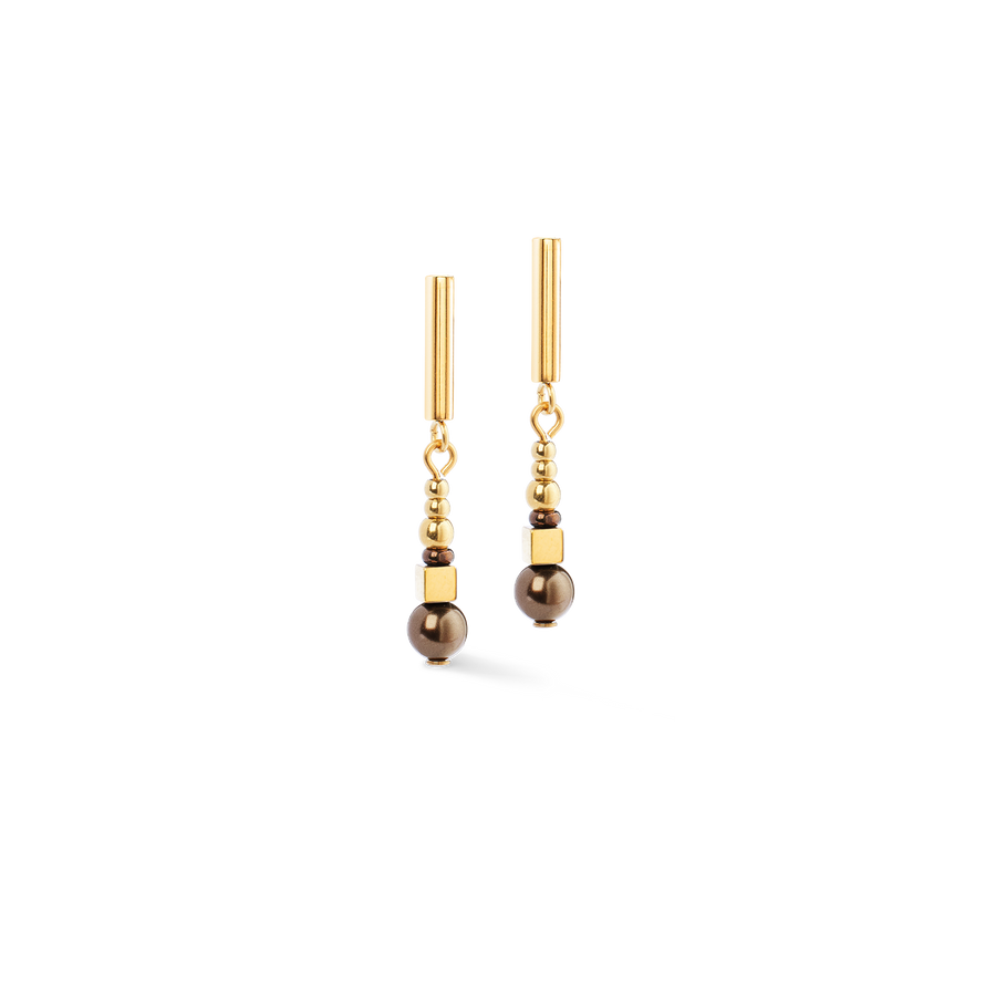 Orecchini Shimmering Princess Pearls oro-marrone