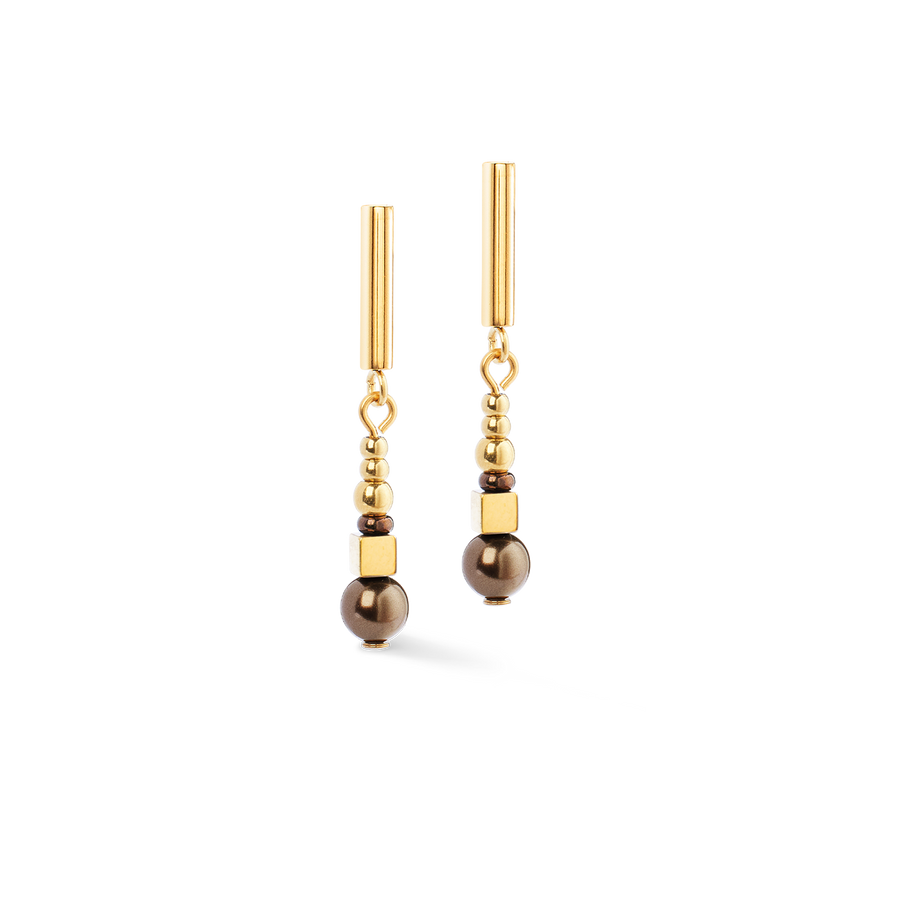 Orecchini Shimmering Princess Pearls oro-marrone