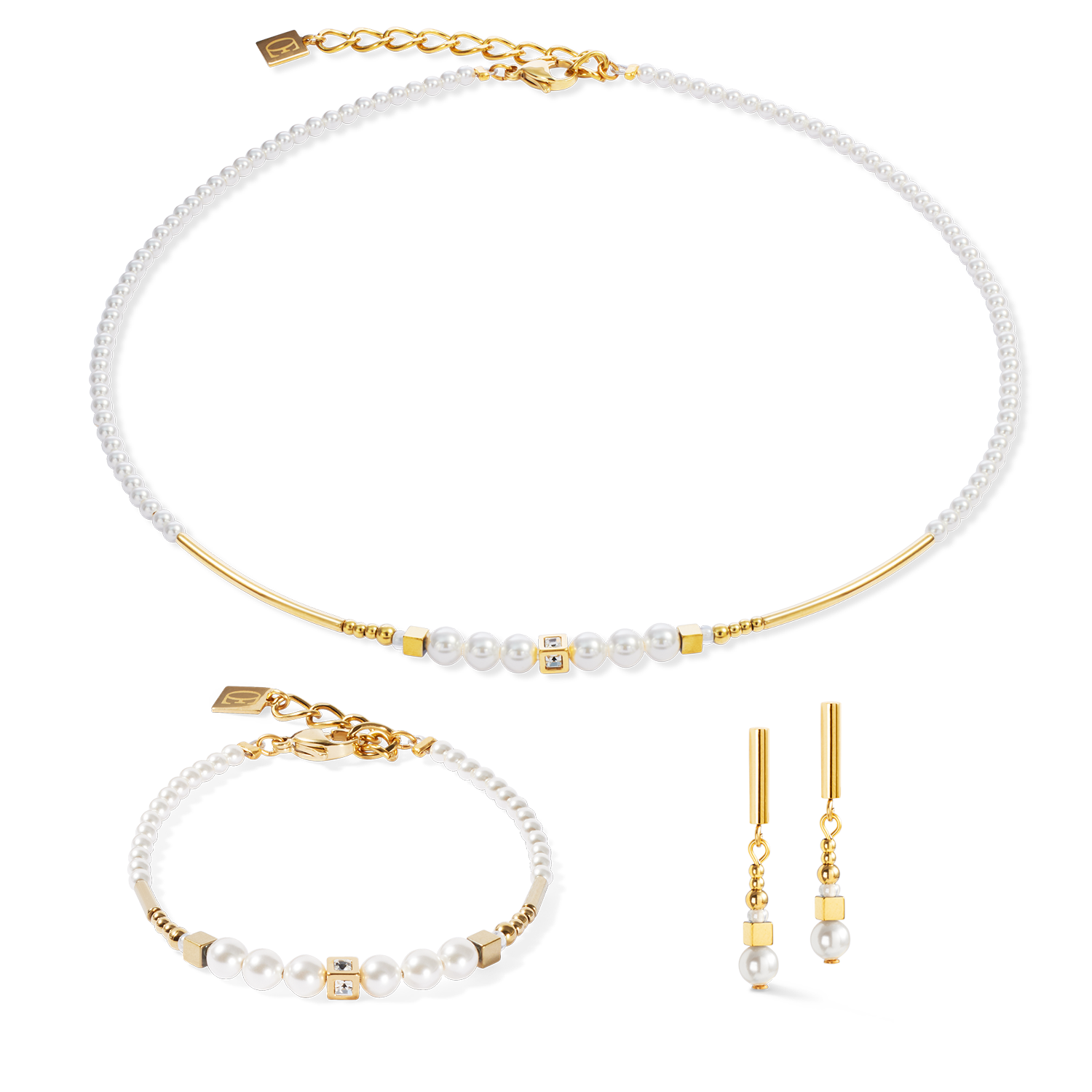 Orecchini Shimmering Princess Pearls oro-bianco