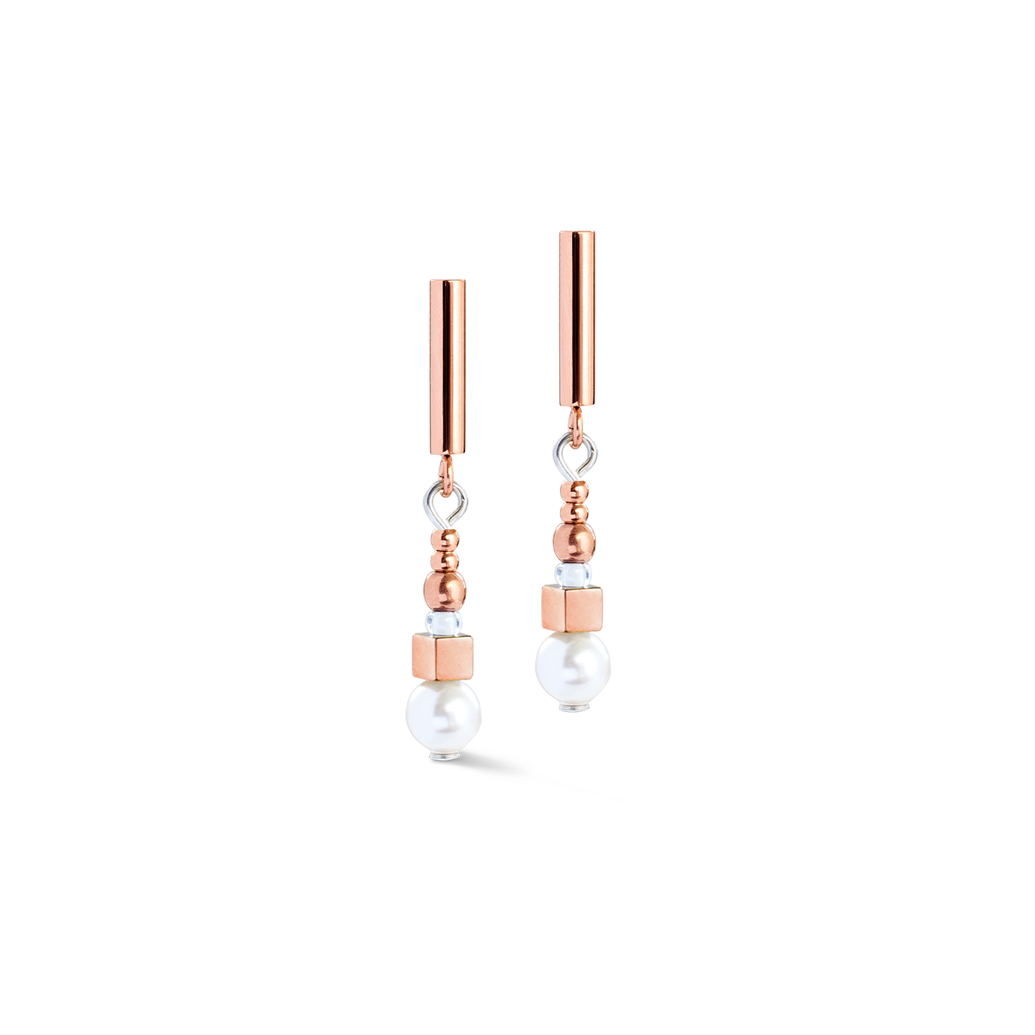 Orecchini Shimmering Princess Pearls oro rosa-bianco