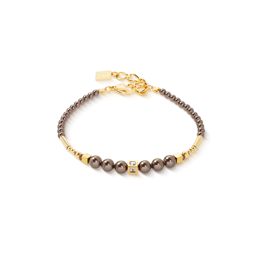 Bracciale Shimmering Princess Pearls oro-marrone