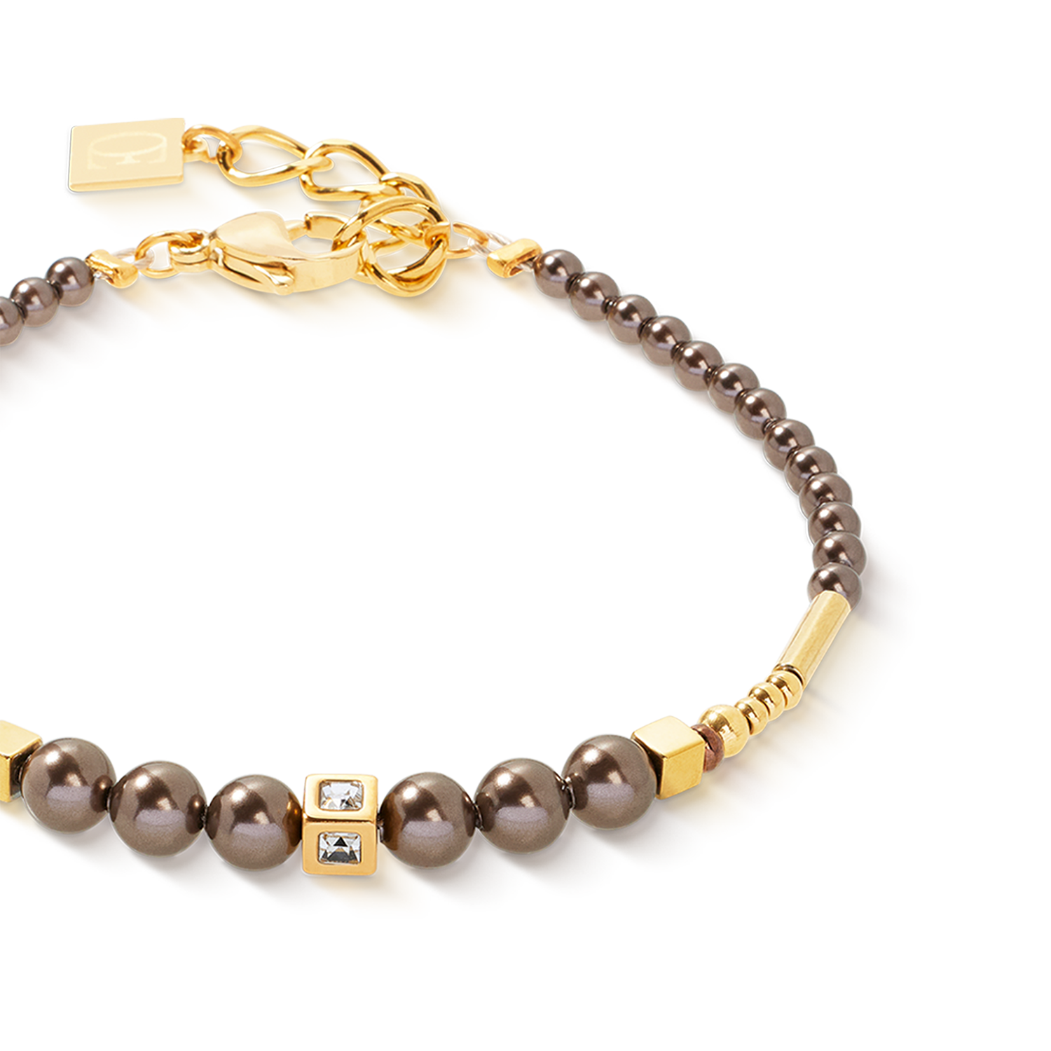 Bracciale Shimmering Princess Pearls oro-marrone