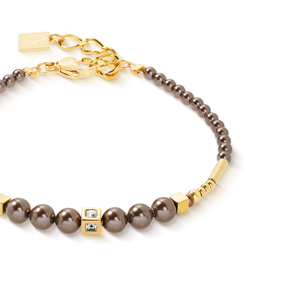 Bracciale Shimmering Princess Pearls oro-marrone