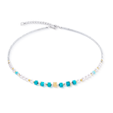 Collana Modern Elegance Spikes oro-turchese