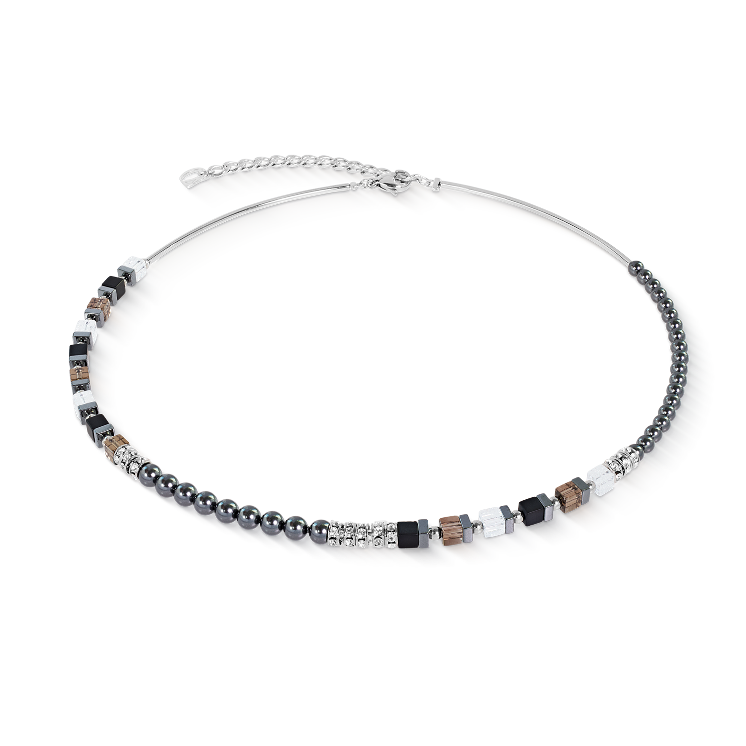Collana Precious Fusion Offset grigio-argento