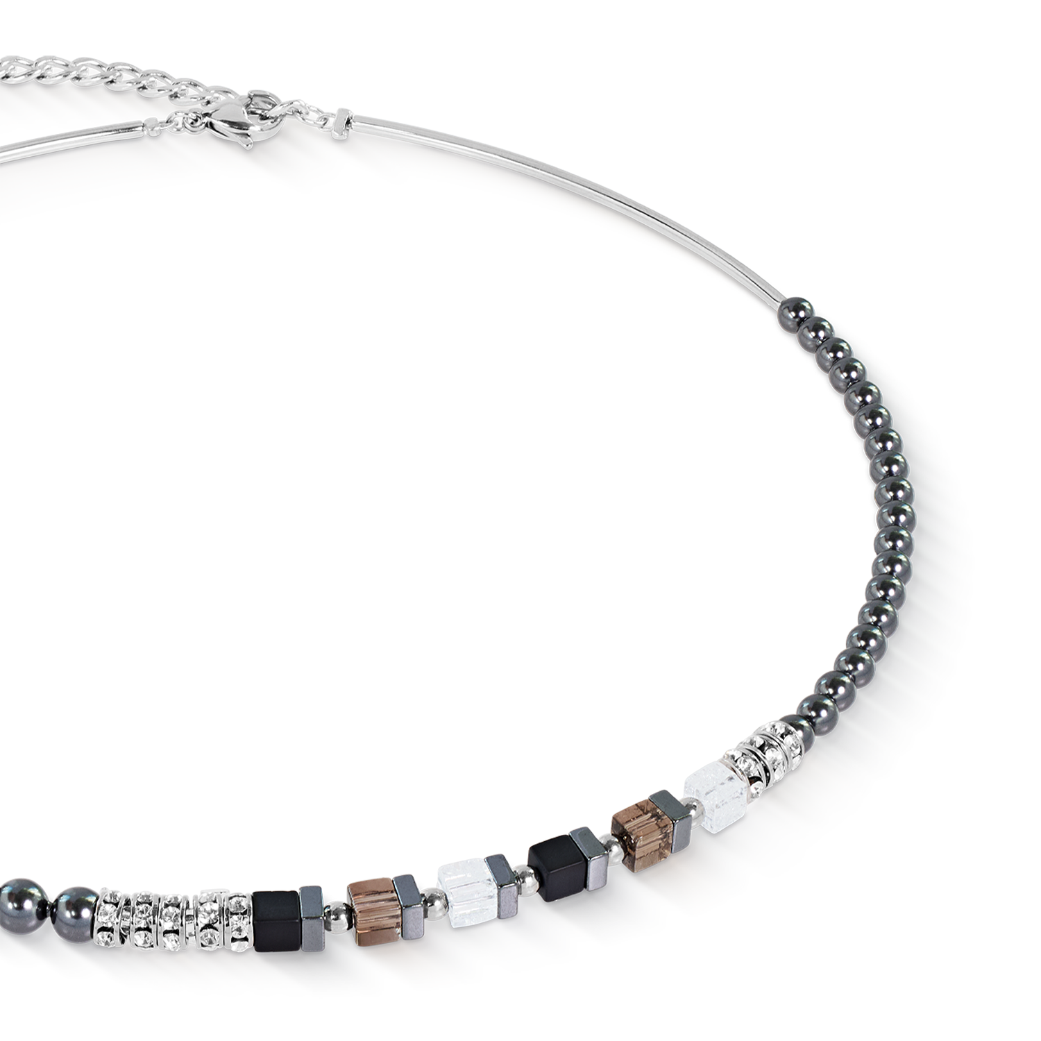Collana Precious Fusion Offset grigio-argento