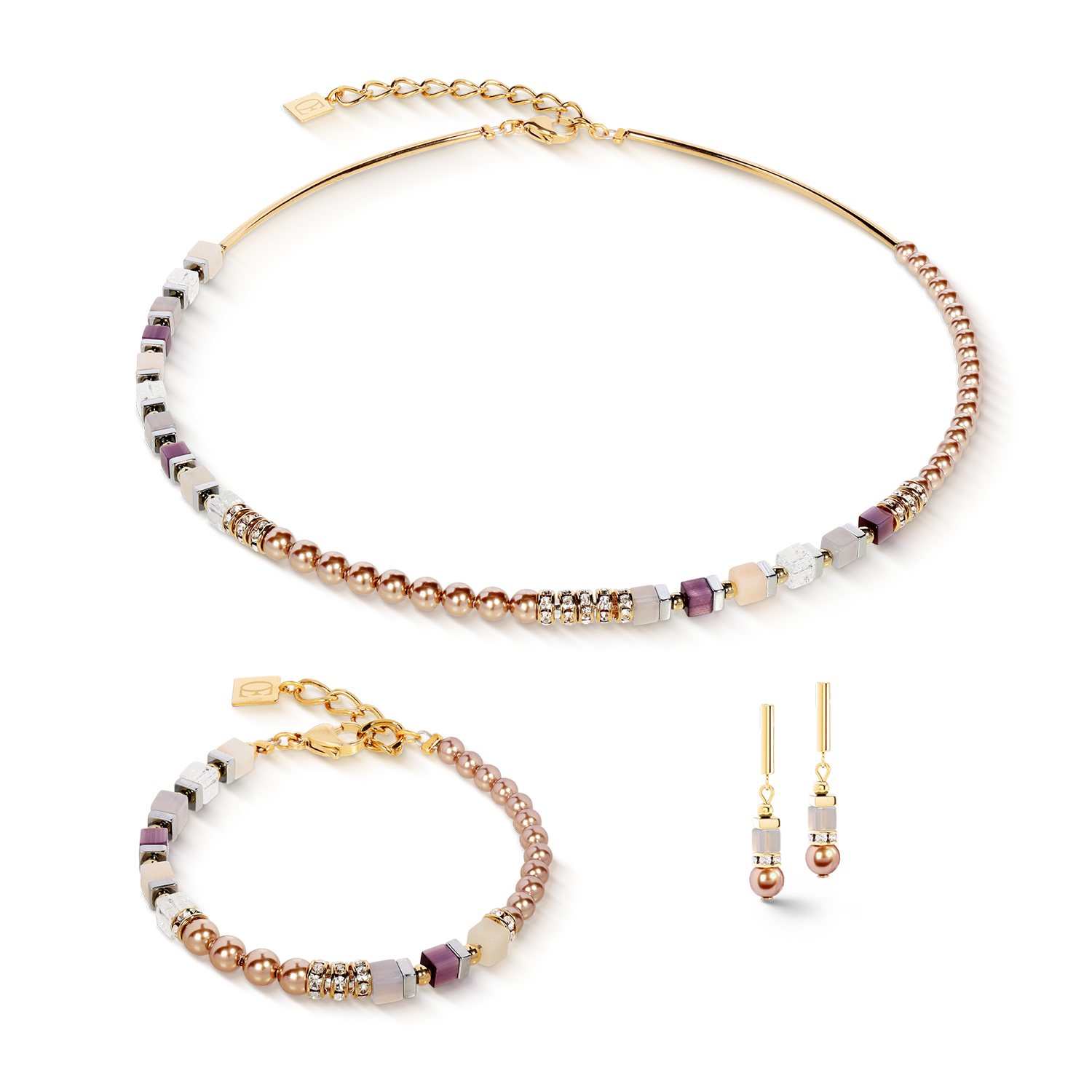 Orecchini Precious Fusion Offset champagne-blush