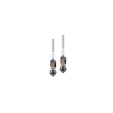 Orecchini Precious Fusion Offset grigio-argento