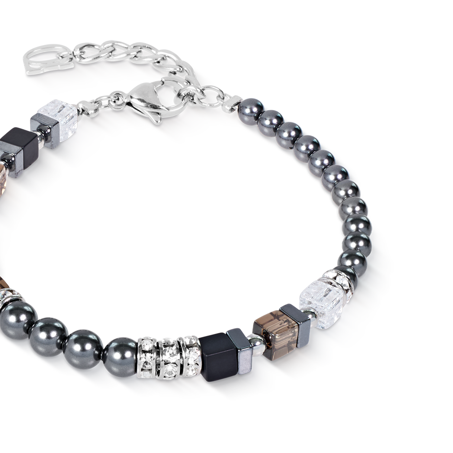 Bracciale Precious Fusion Offset grigio-argento