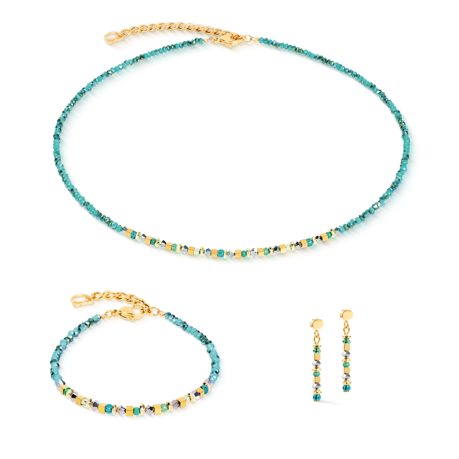 Collana Golden Whisper verde-oro