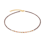 Collana Golden Whisper marrone-rosso