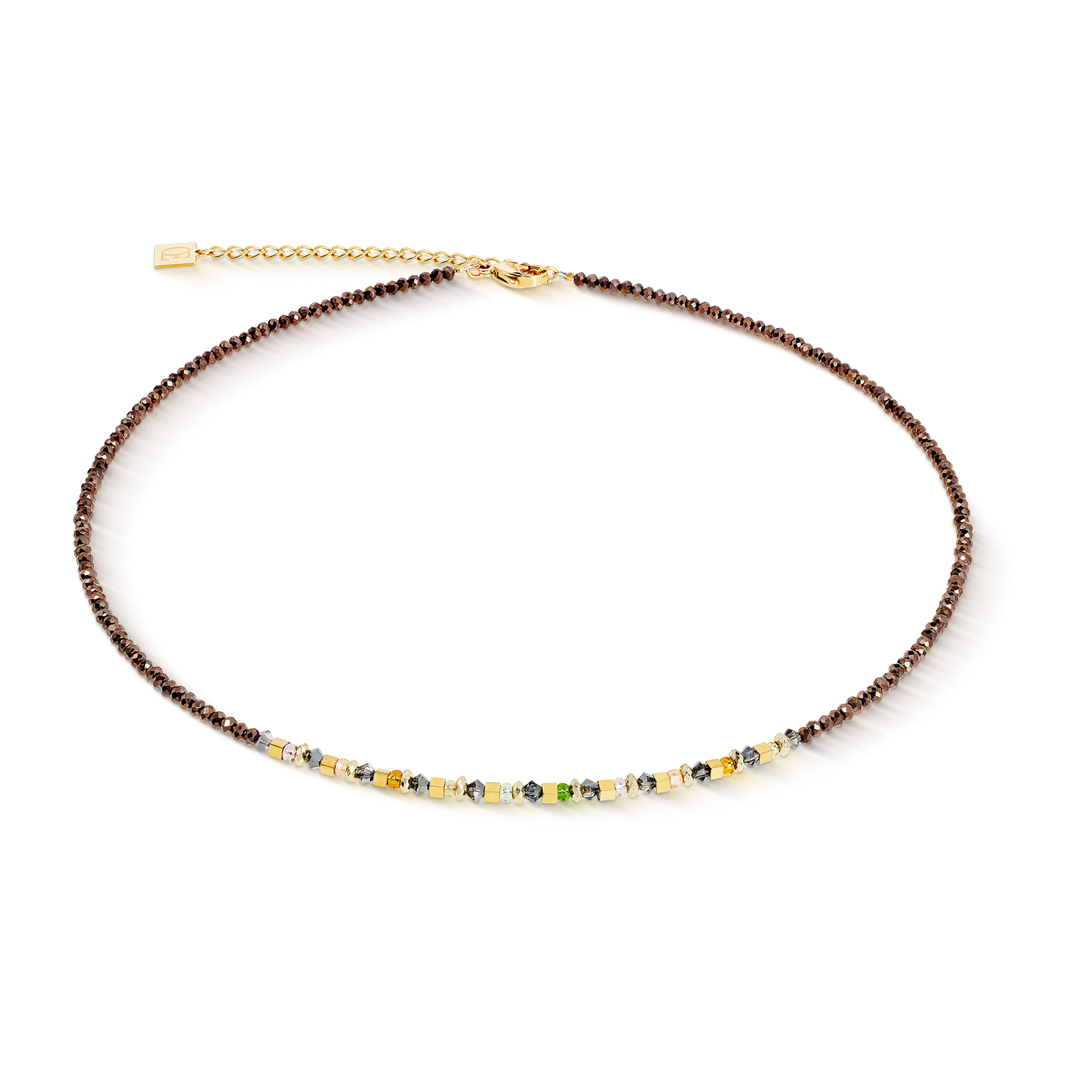 Collana golden Whisper marrone-oliva