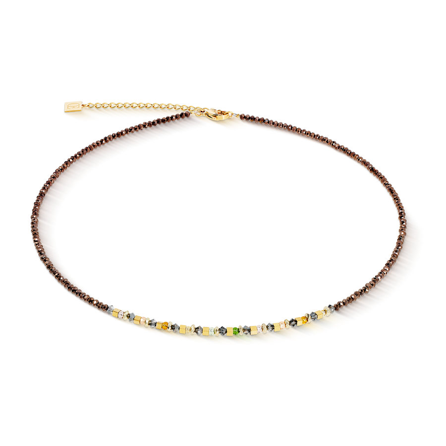Collana golden Whisper marrone-oliva