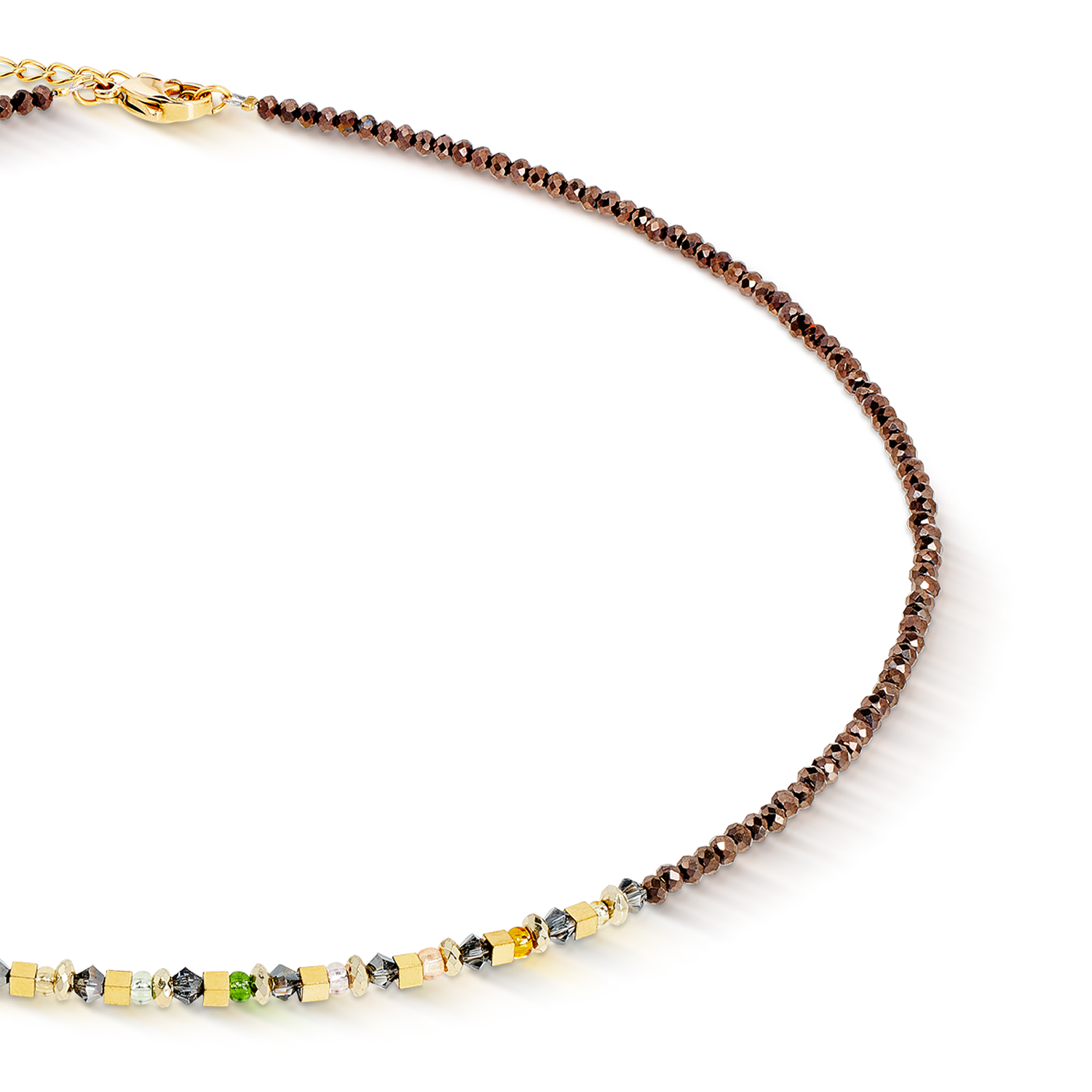 Collana golden Whisper marrone-oliva