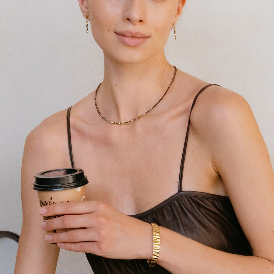 Collana golden Whisper marrone-oliva