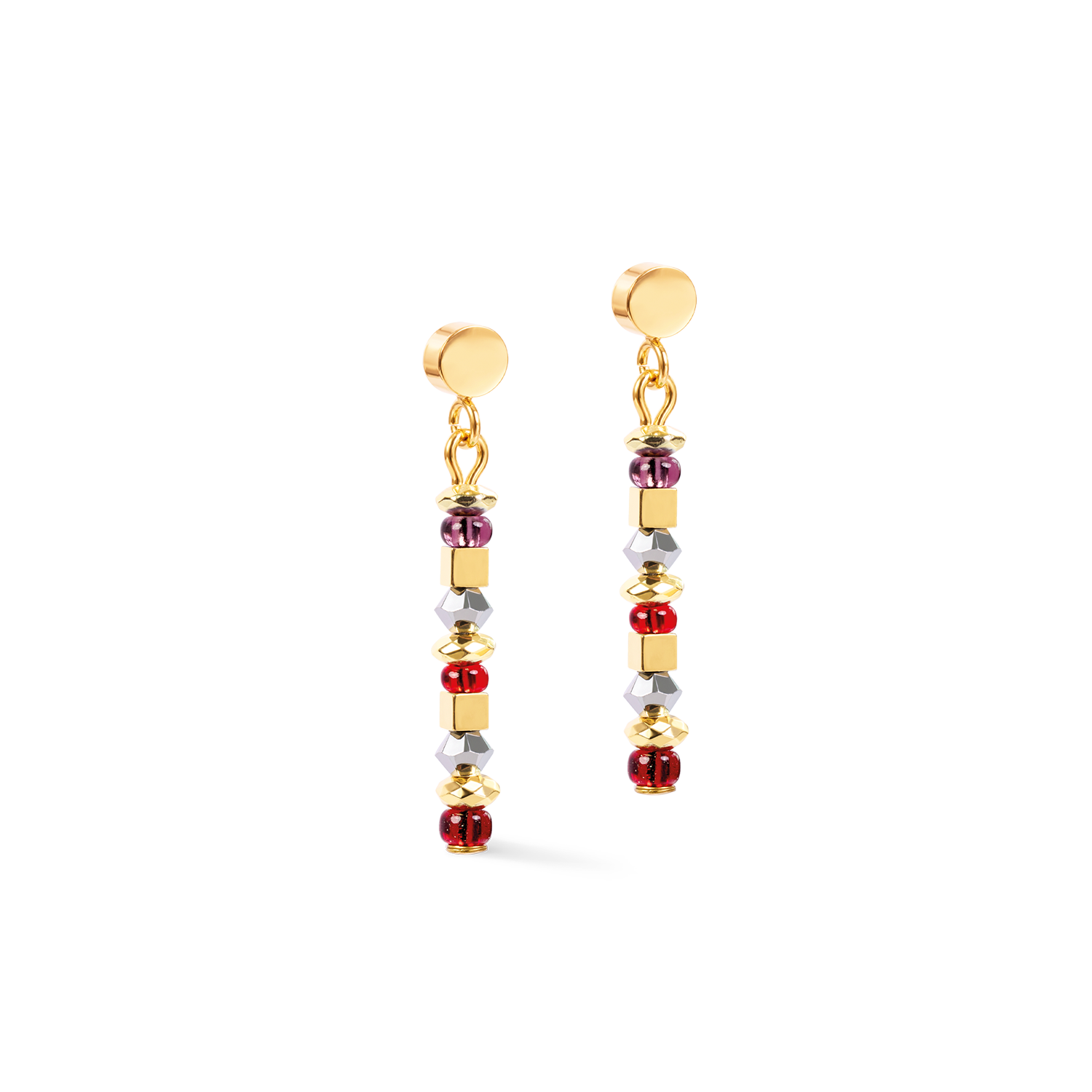Orecchini Golden Whisper marrone-rosso