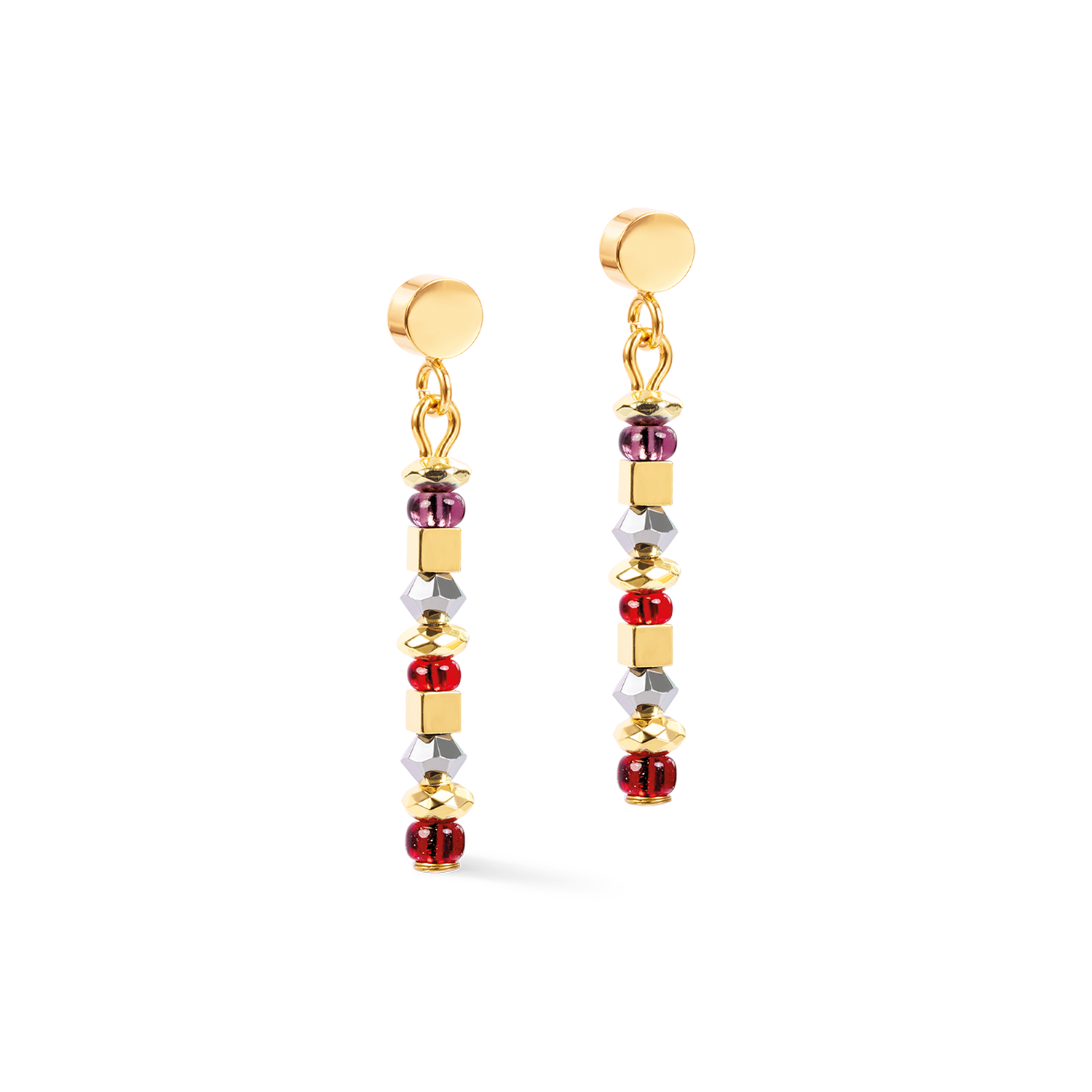 Orecchini Golden Whisper marrone-rosso
