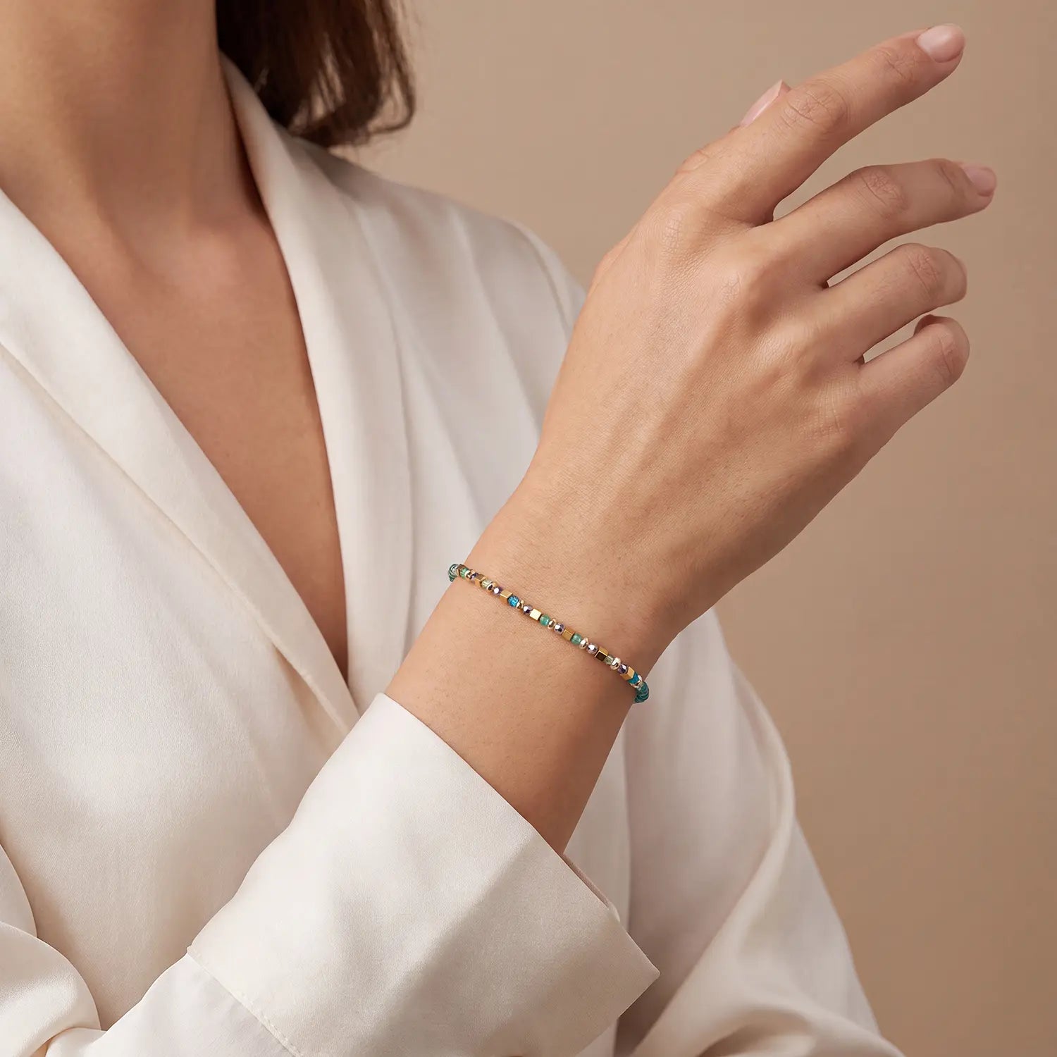 COEUR DE LION Bracciale Golden Whisper verde-oro – indossato
