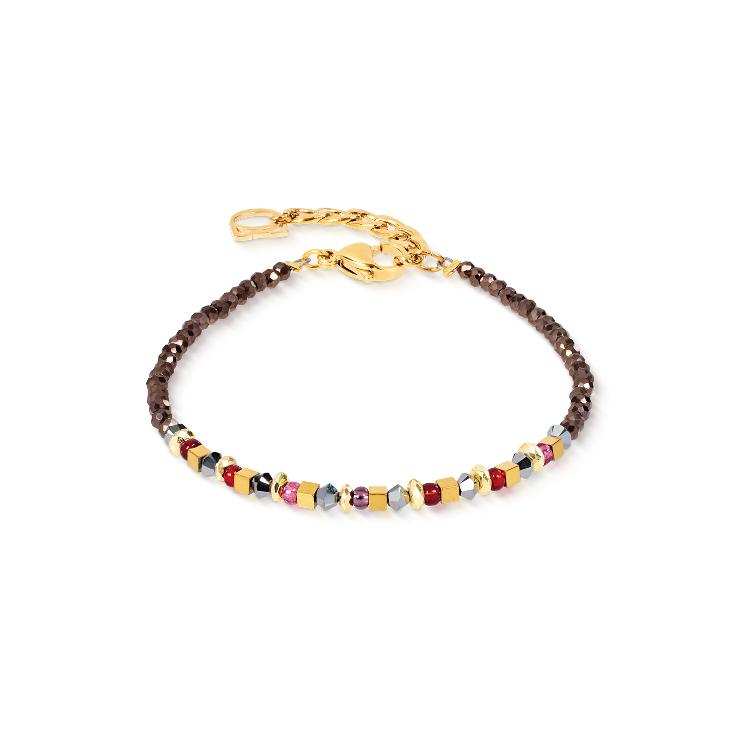 Bracciale Golden Whisper marrone-rosso