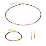 Bracciale Golden Whisper marrone-rosso
