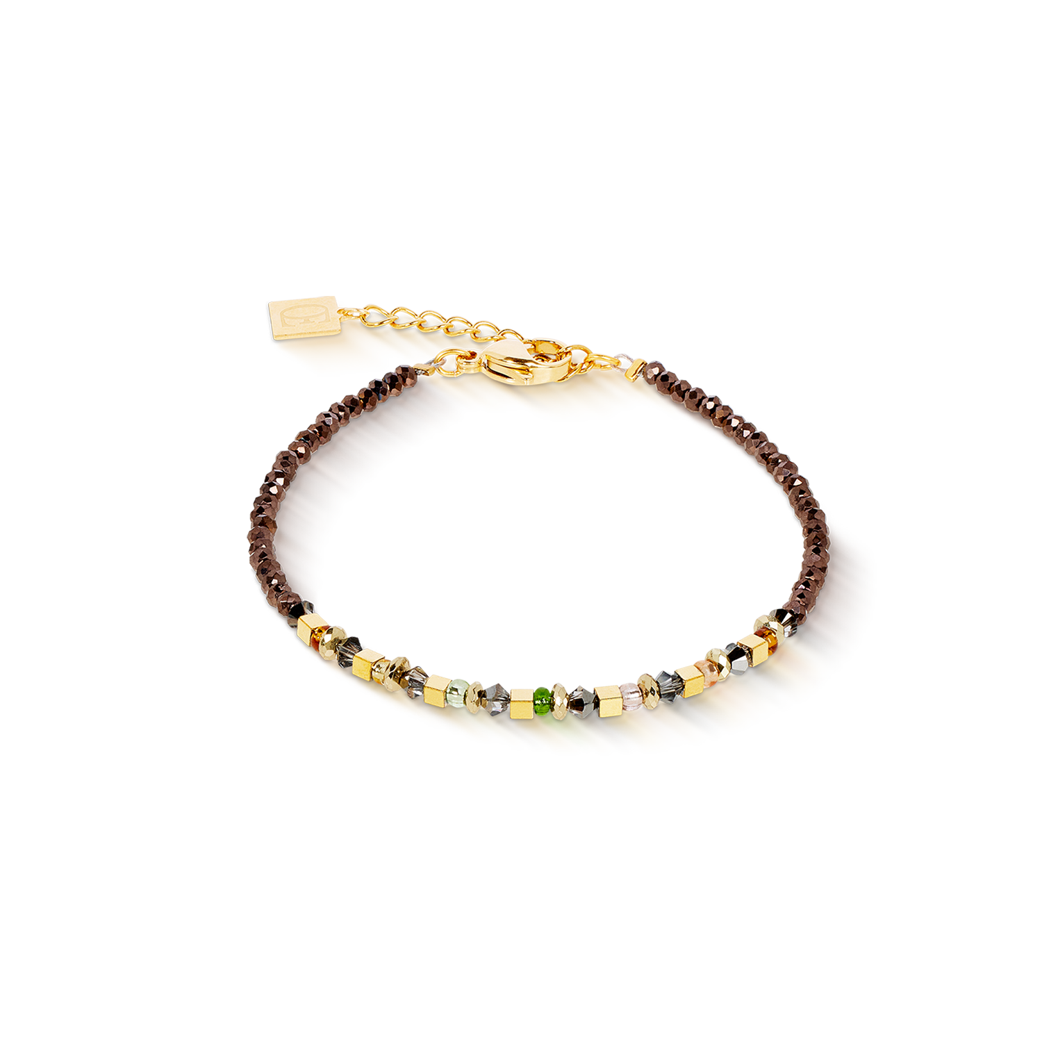 Bracciale golden Whisper marrone-oliva