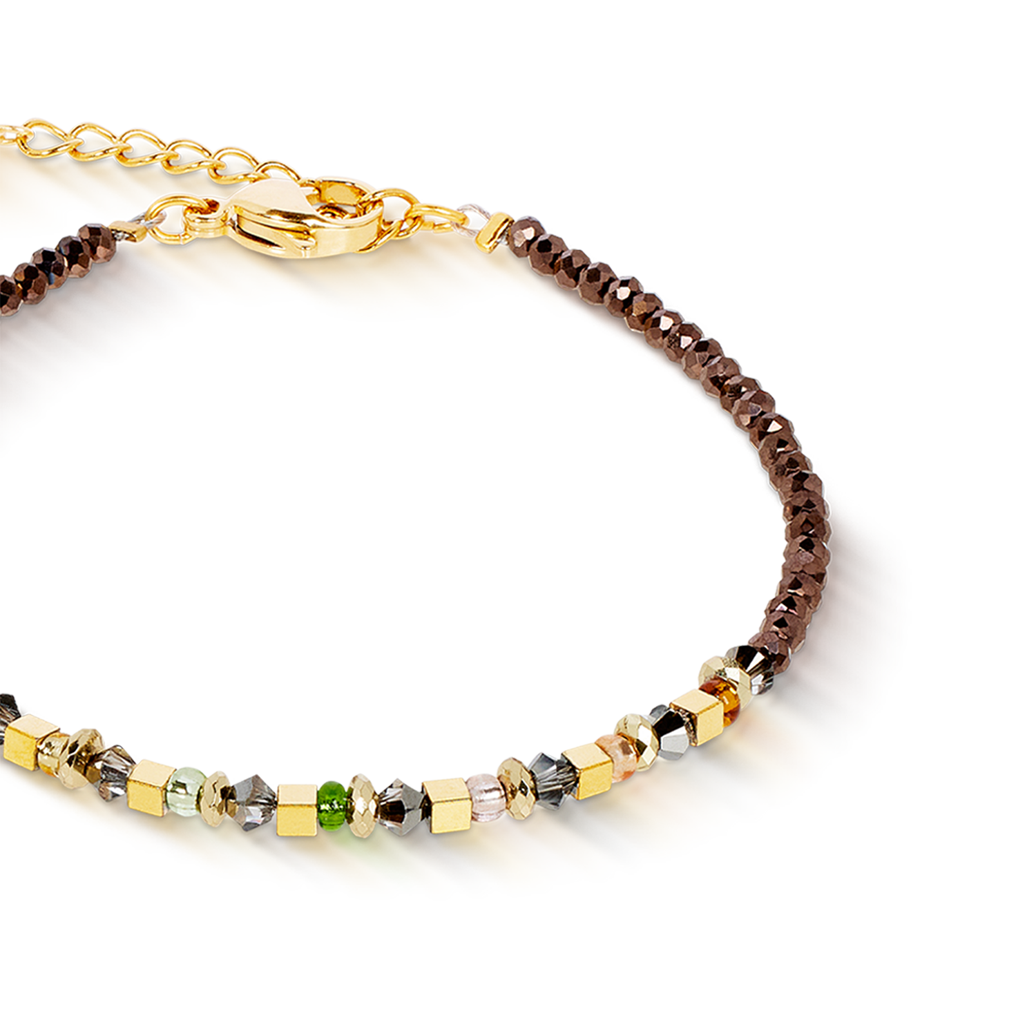 Bracciale golden Whisper marrone-oliva